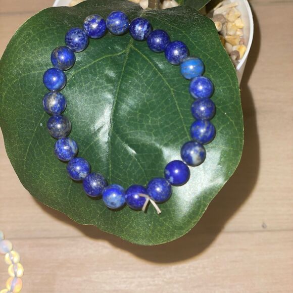 6mm LAPIS LAZULI BEADED HEALING BRACELET - Picture 6 of 9
